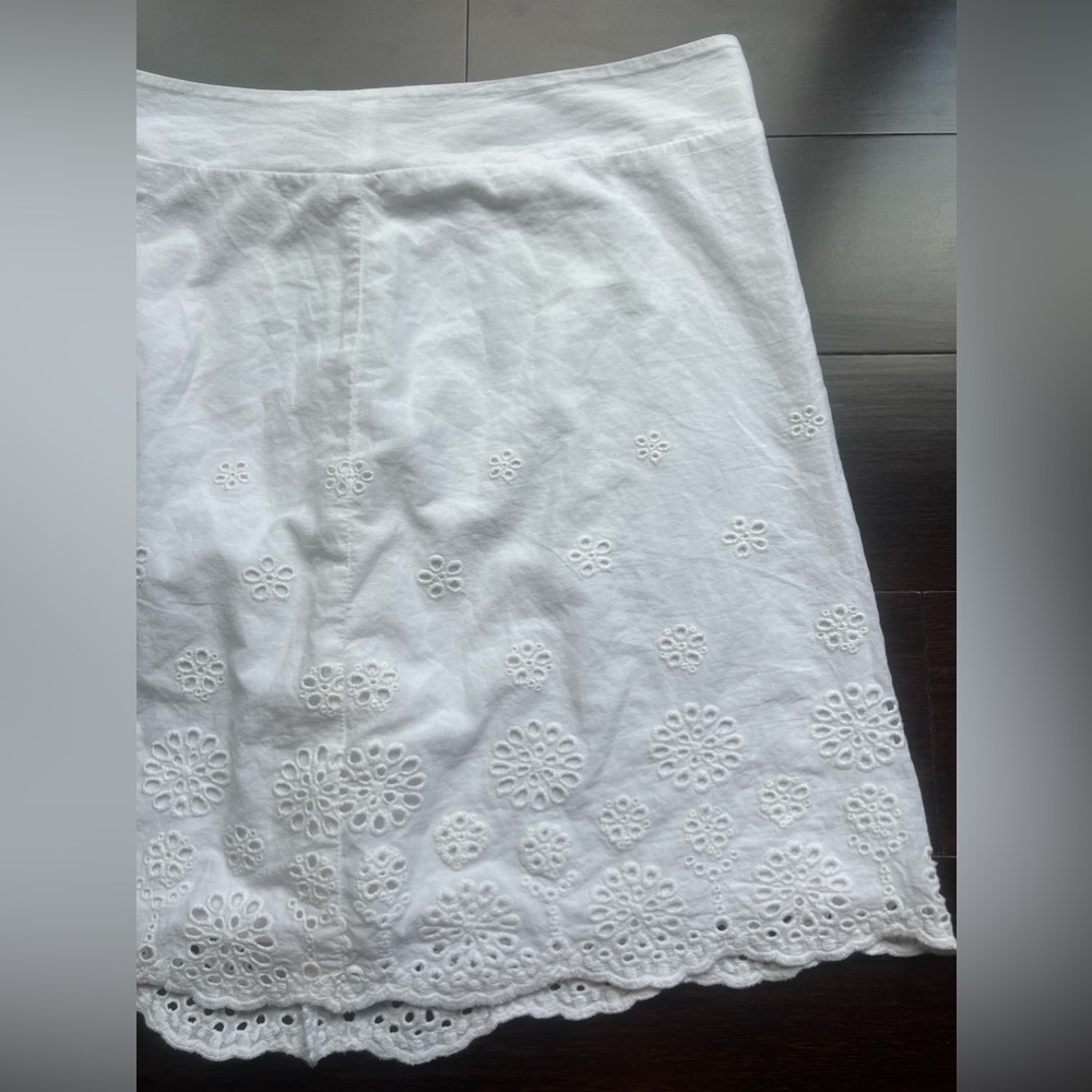 Love, Fire White Eyelet Embroidered A-Line Cotton Skirt Juniors Large - Picture 10 of 13